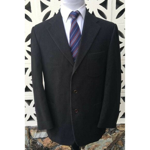 Gitman Bros Men's Sports Coat Brown Corduroy Brown Textured Made in Italy 42 R - Picture 2 of 11